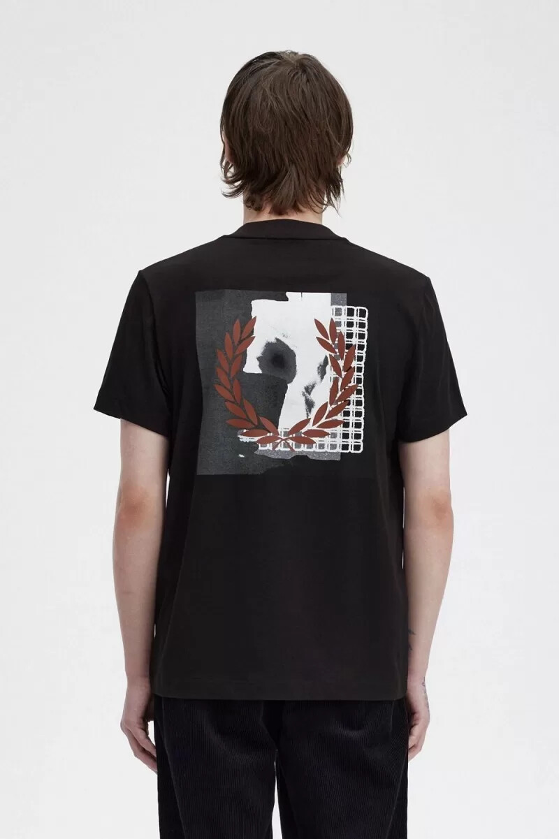 fred perry rave graphic herr t-shirt svart