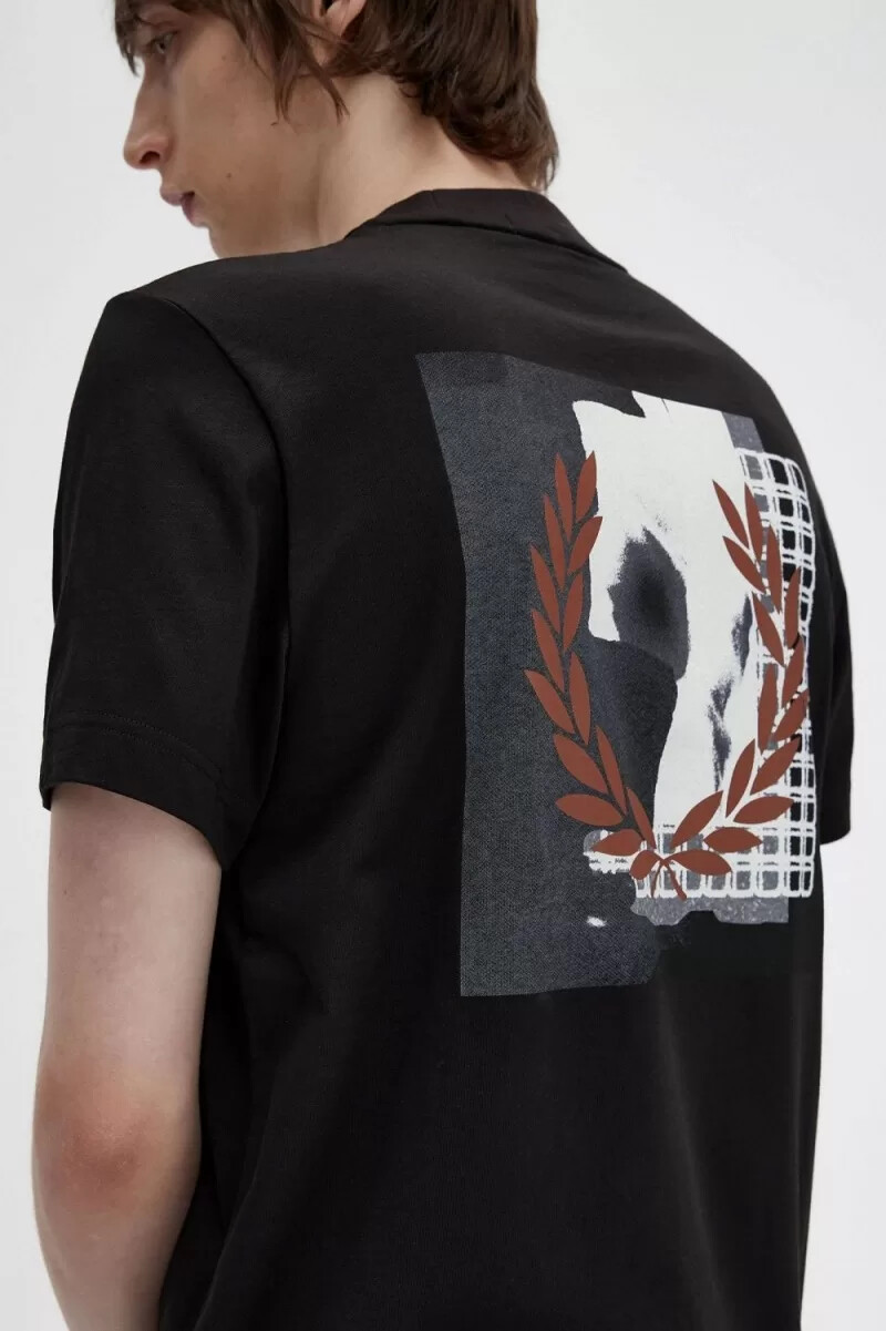 fred perry rave graphic herr t-shirt svart