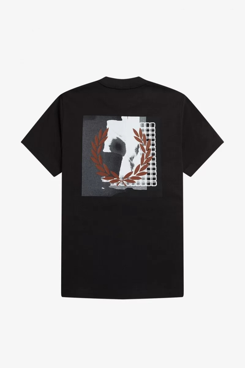 fred perry rave graphic herr t-shirt svart