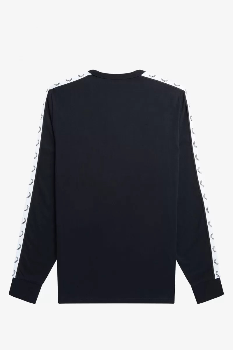 fred perry tejpad långärmad herr t-shirt svart