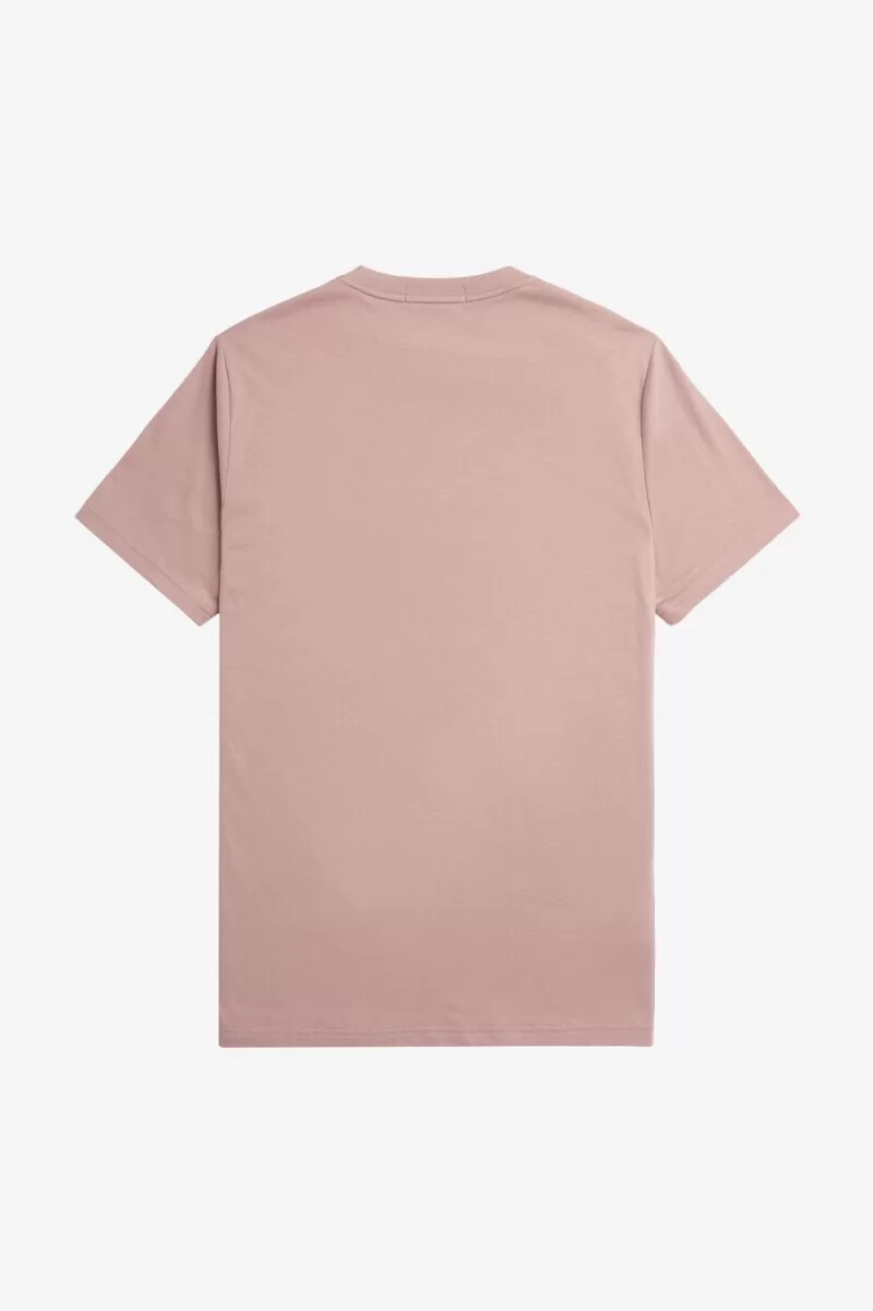 fred perry broderad herr-t-shirt mörkrosa