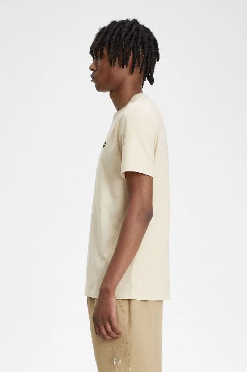 fred perry rund neck herr t-shirt havregryn svart