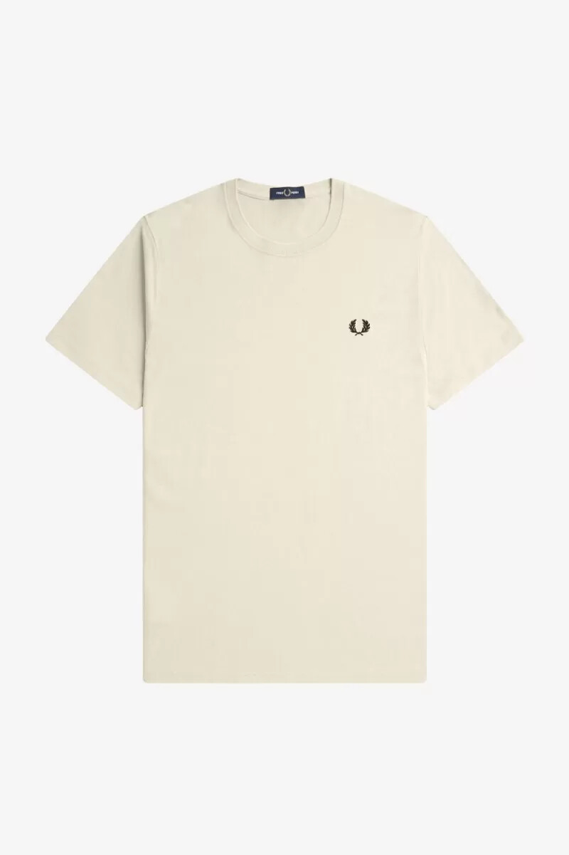 fred perry rund neck herr t-shirt havregryn svart