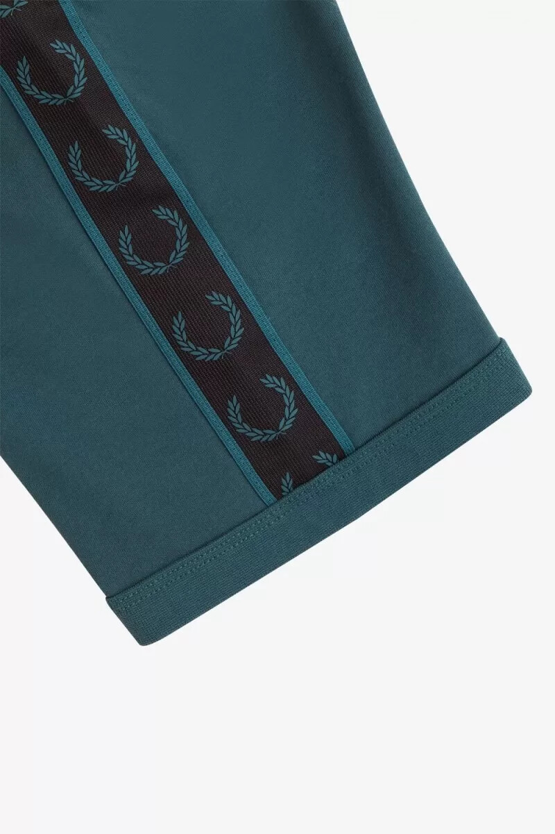 fred perry contrast tape ringer herr t-shirt petrolblå svart
