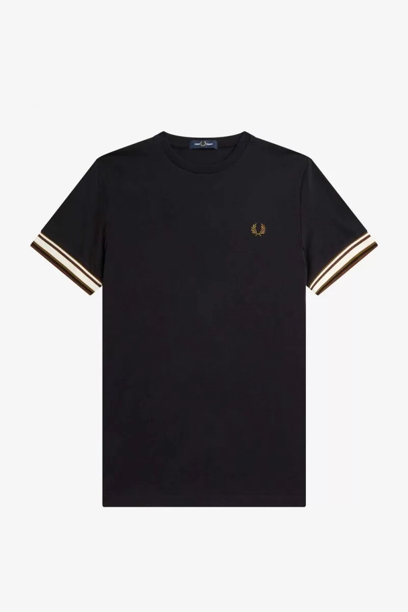 fred perry bold tipped piqué herr t-shirt svart