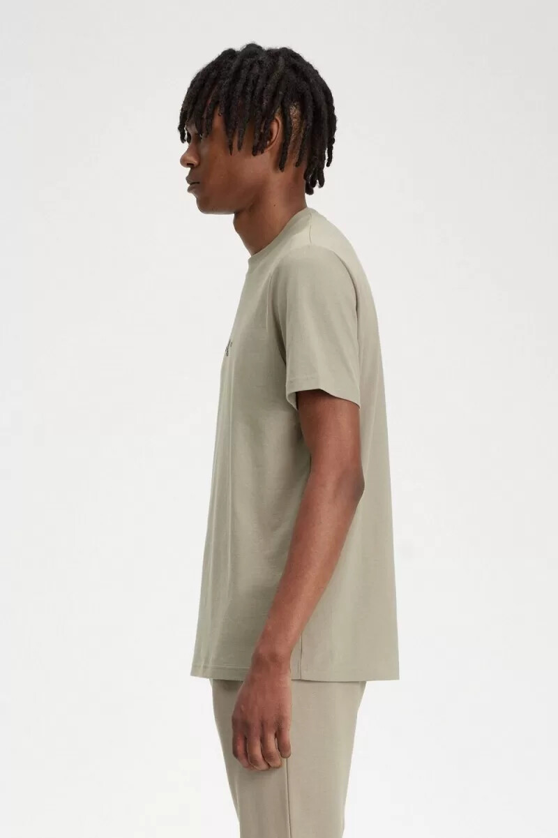fred perry broderad herr t-shirt varm grå