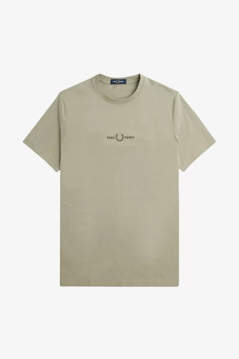 fred perry broderad herr t-shirt varm grå