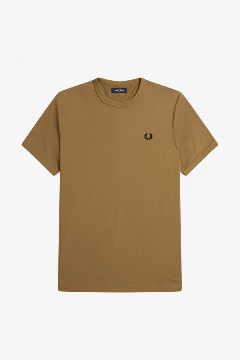 fred perry ringer herr t-shirt brun