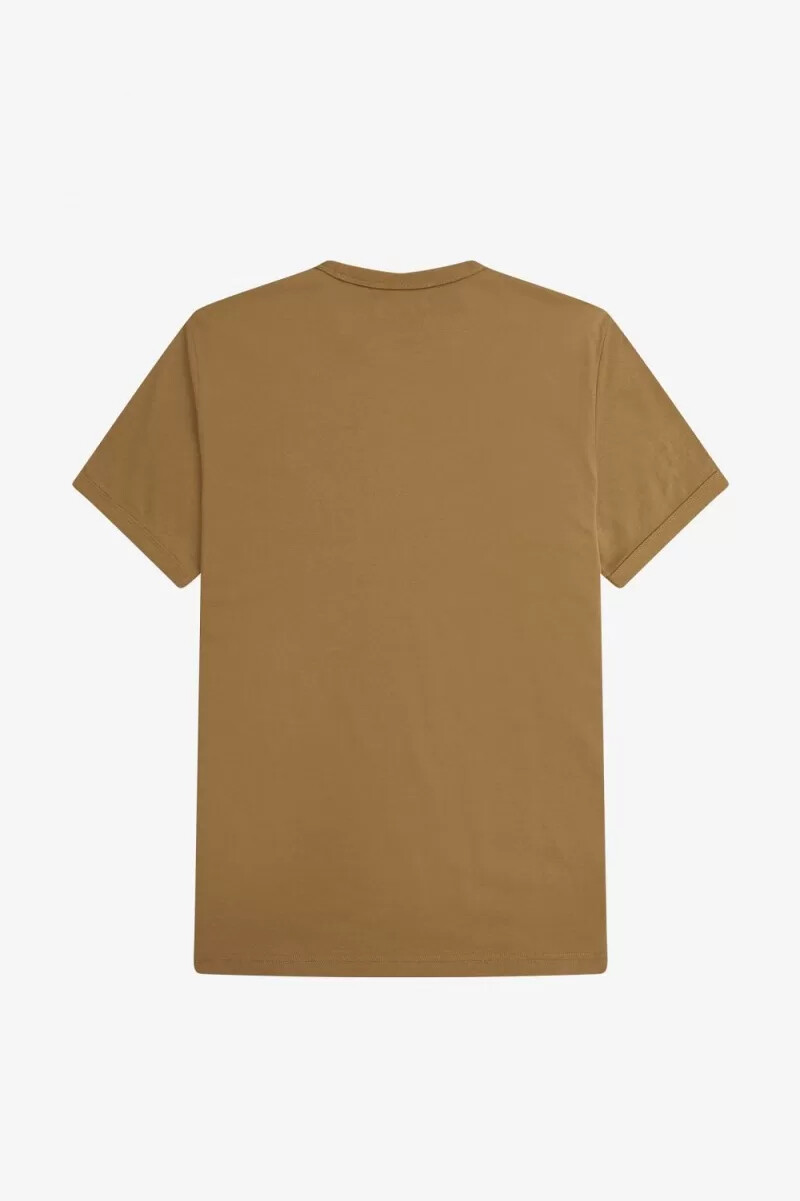 fred perry ringer herr t-shirt brun