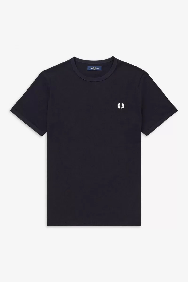 fred perry ringer herr t-shirt marinblå