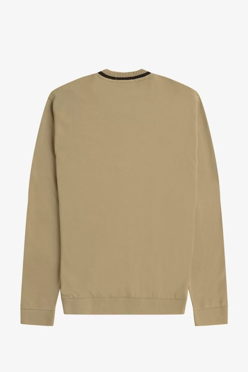 fred perry långärmad piqué herr t-shirt khaki