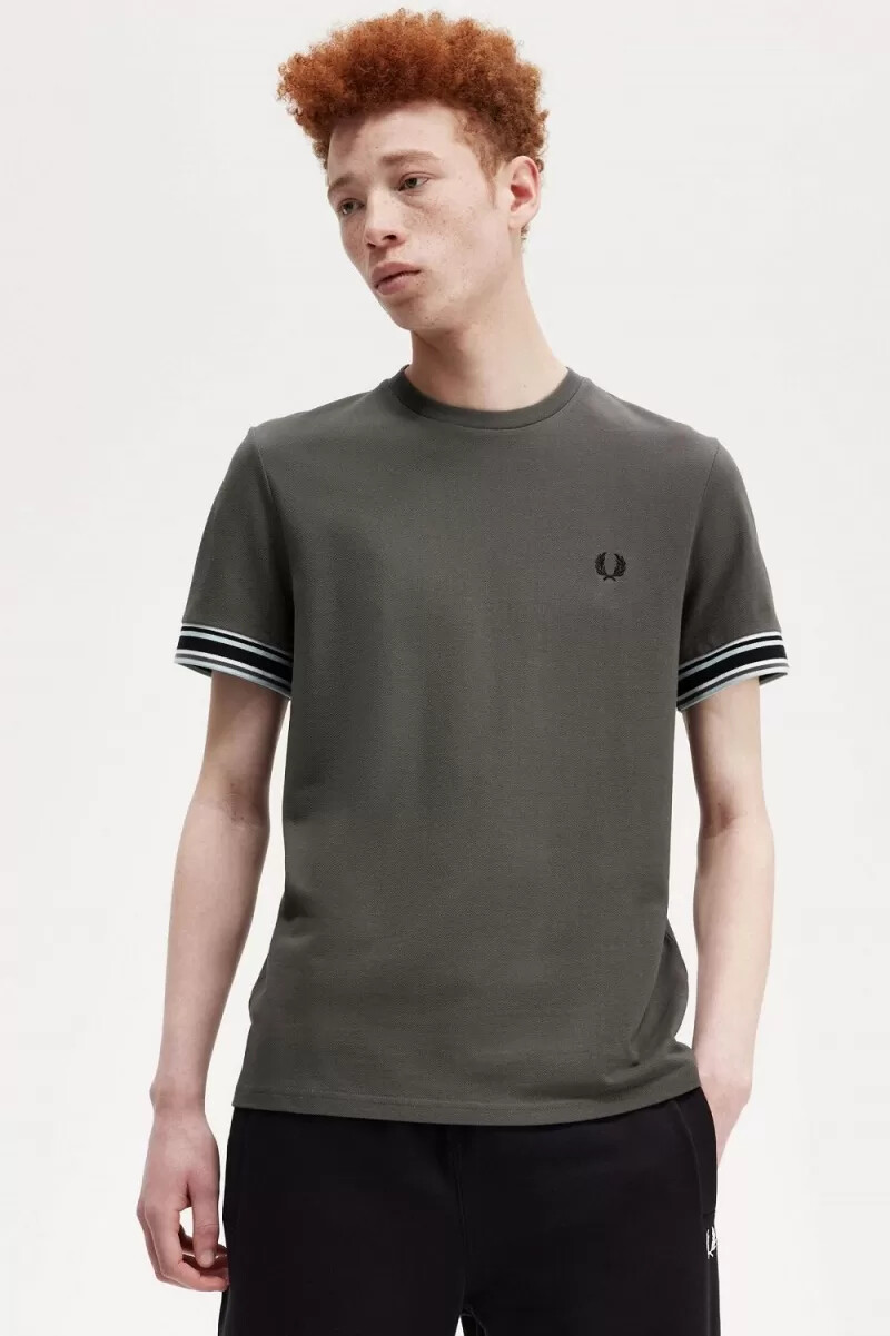 fred perry bold tipped piqué herr t-shirt grön
