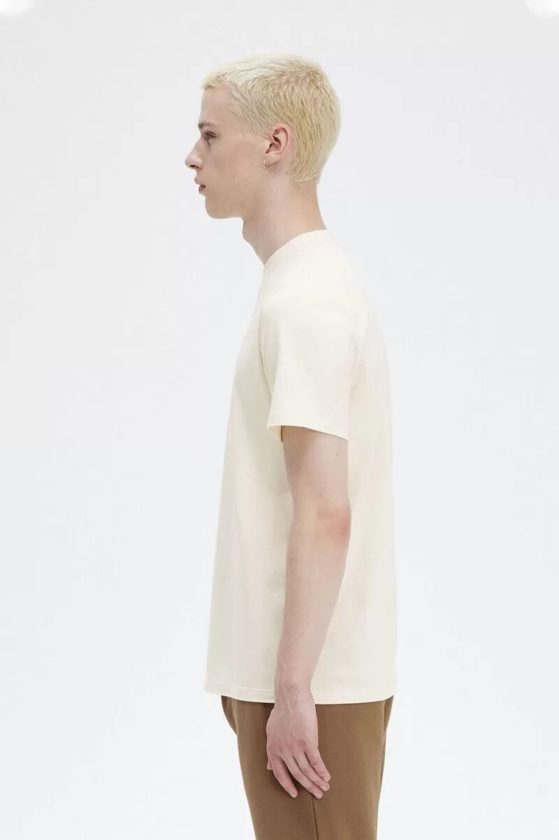 fred perry broderad herr t-shirt beige