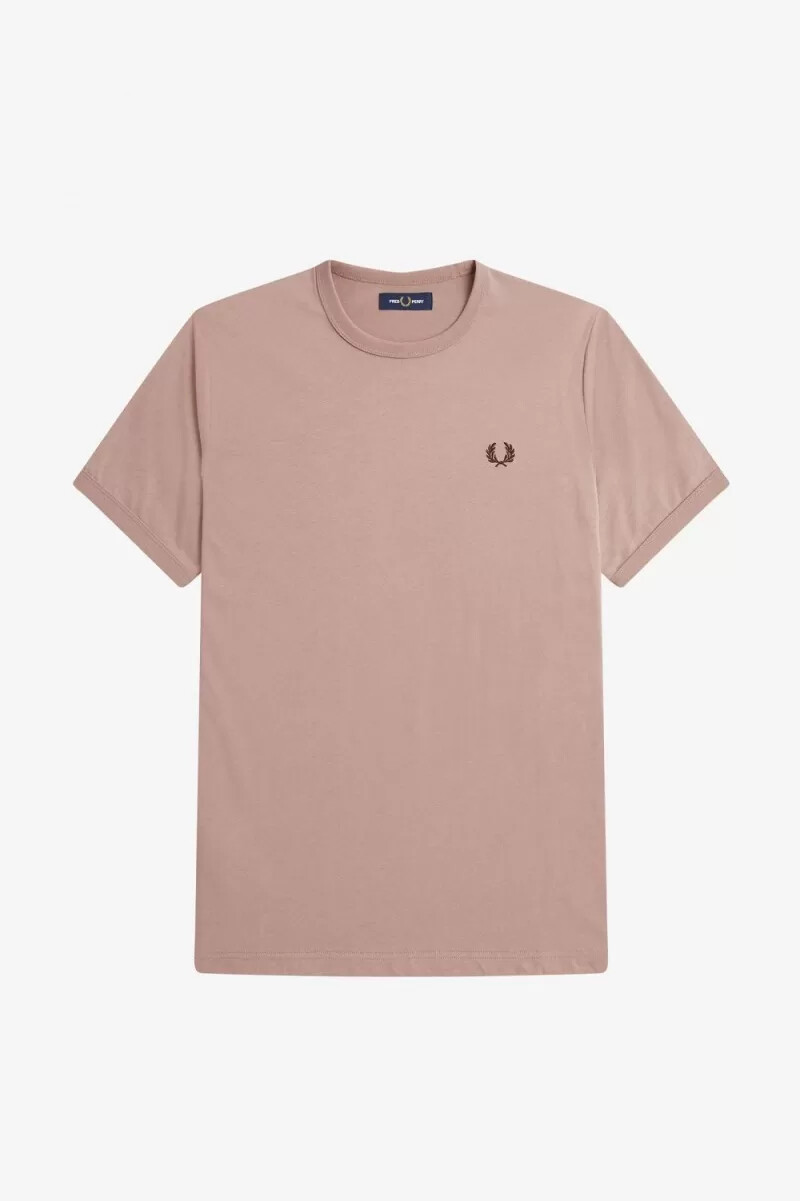 fred perry ringer herr t-shirt mörkrosa