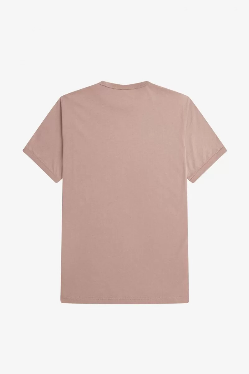 fred perry ringer herr t-shirt mörkrosa