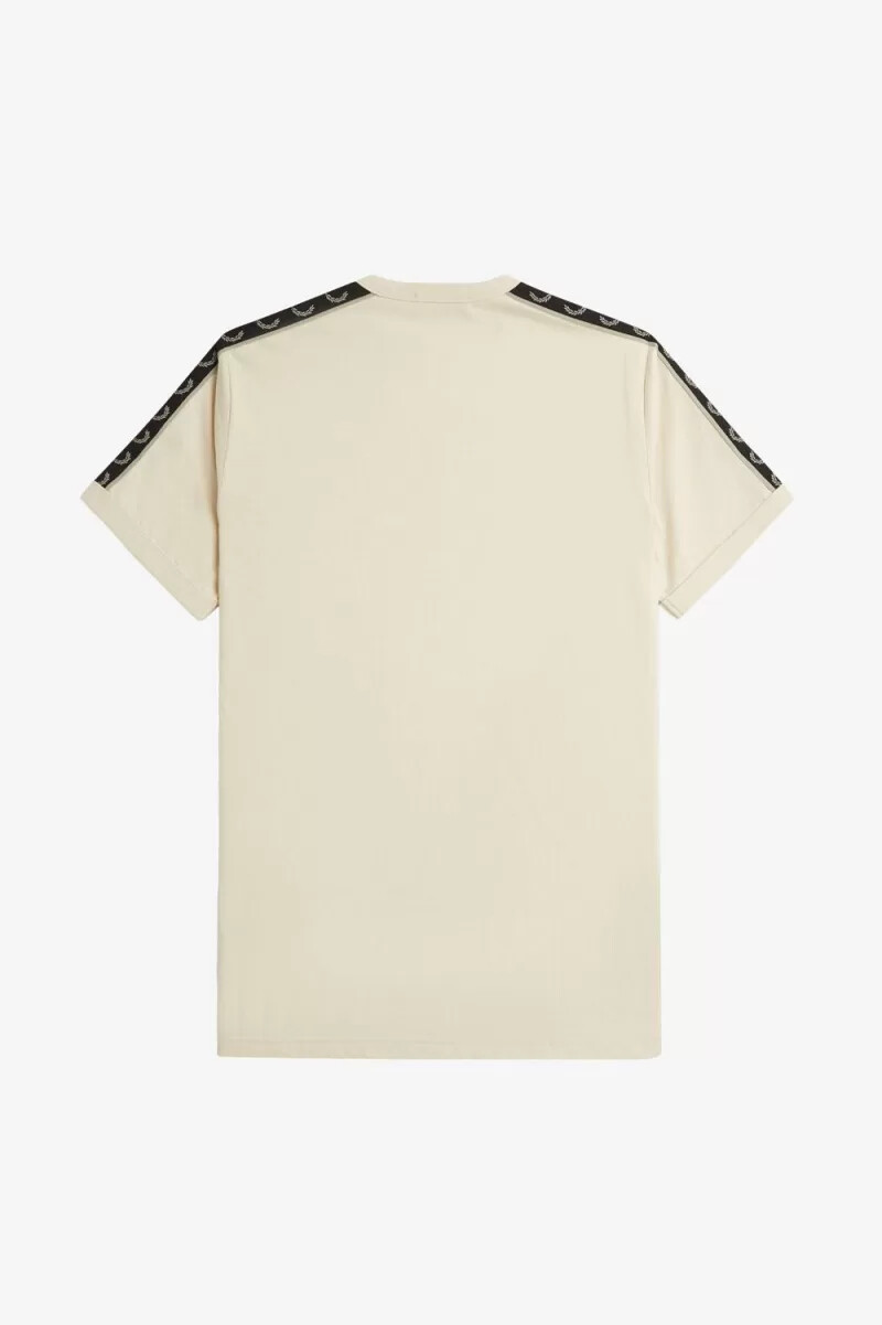 fred perry contrast tape ringer herr t-shirt havregryn varm grå