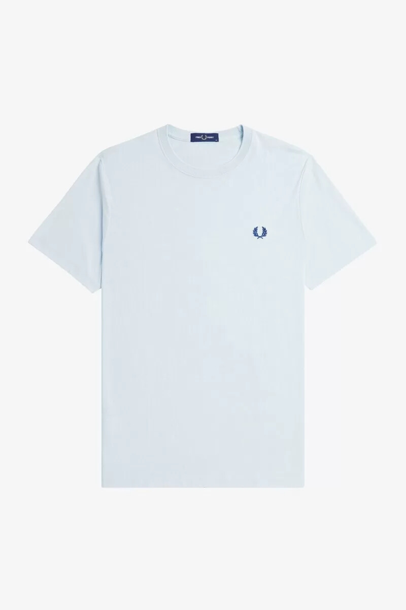fred perry rund neck herr t-shirt ljus aqua midnattsblå