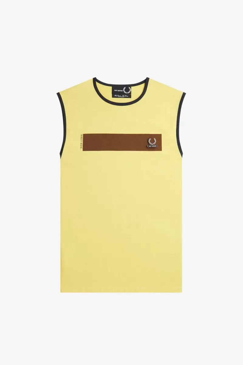 fred perry mönstrad väst herr t-shirt dirty lime