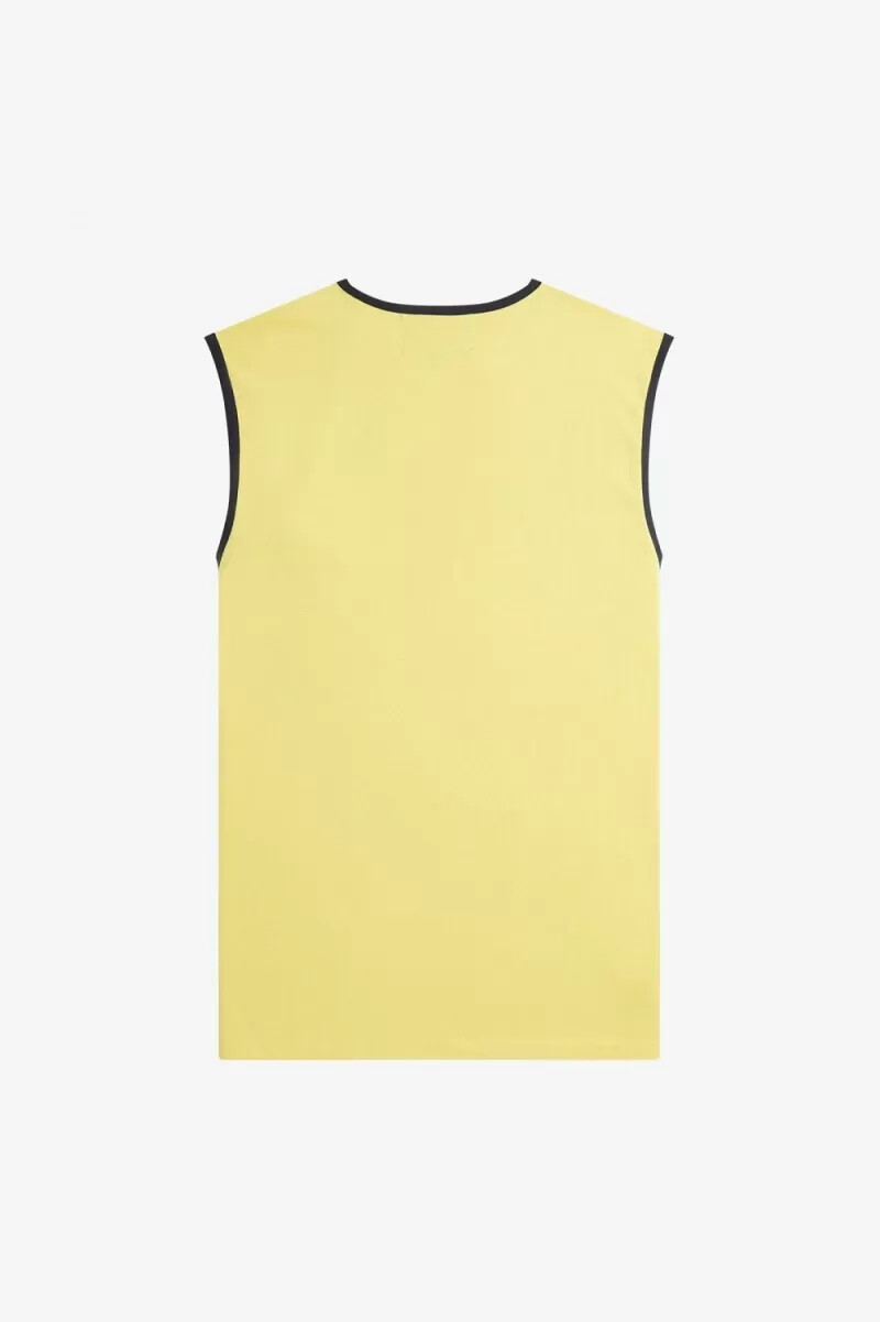 fred perry mönstrad väst herr t-shirt dirty lime