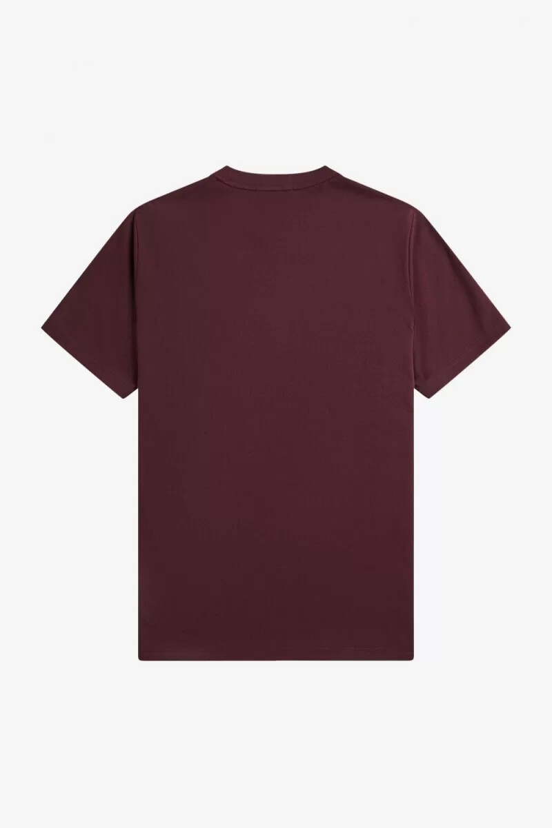 fred perry broderad herr-t-shirt oxblood