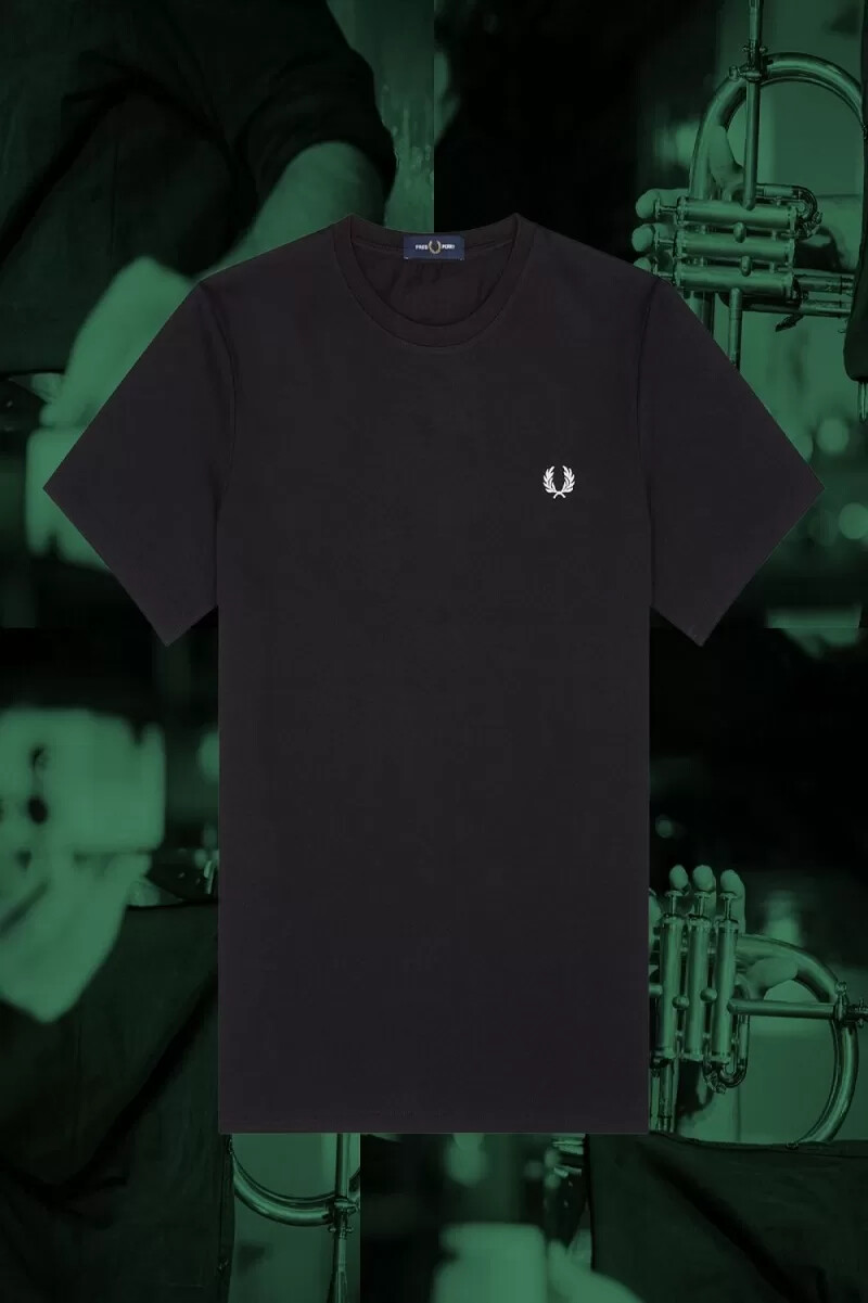 fred perry hamburg ringer herr t-shirt svart