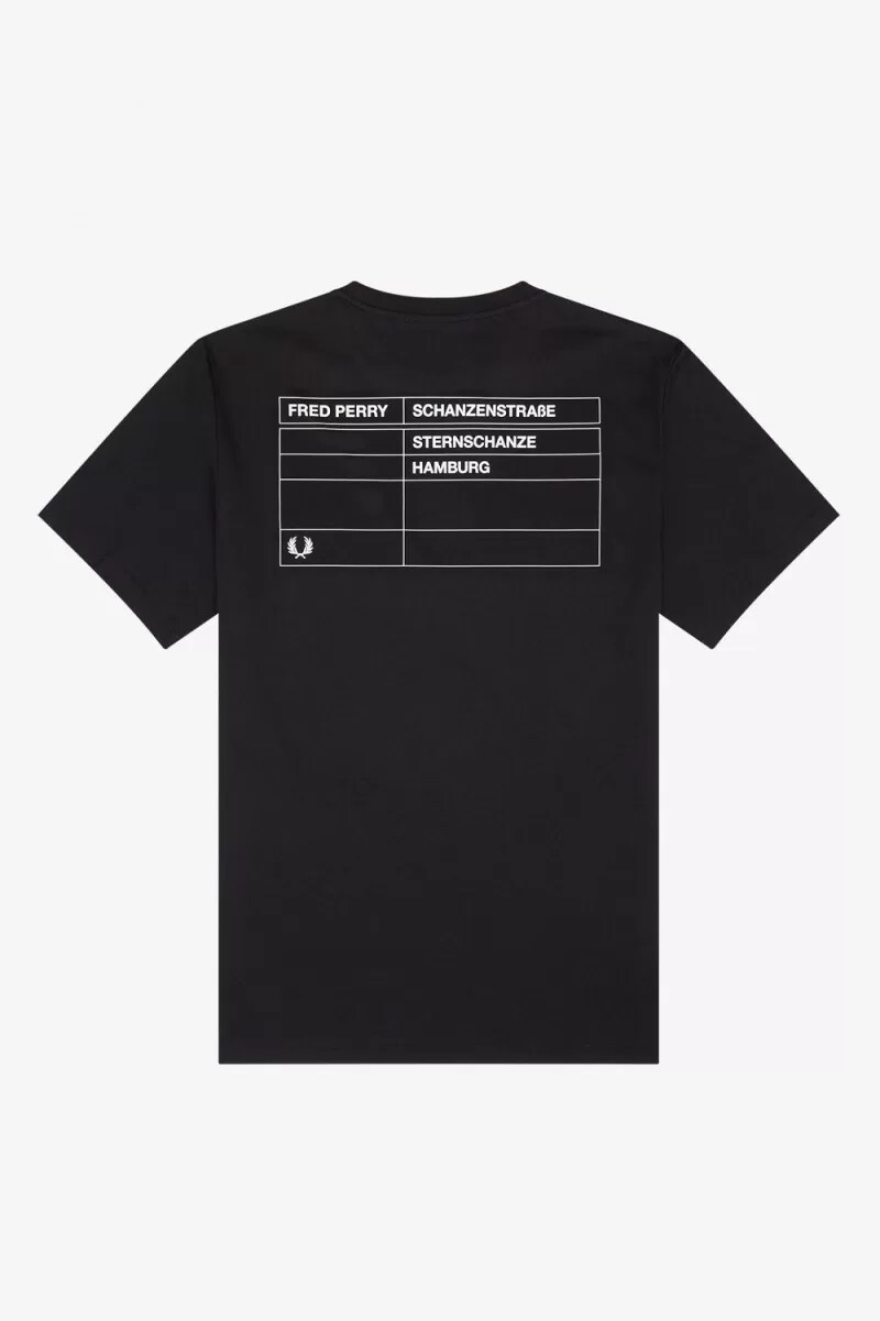 fred perry hamburg ringer herr t-shirt svart