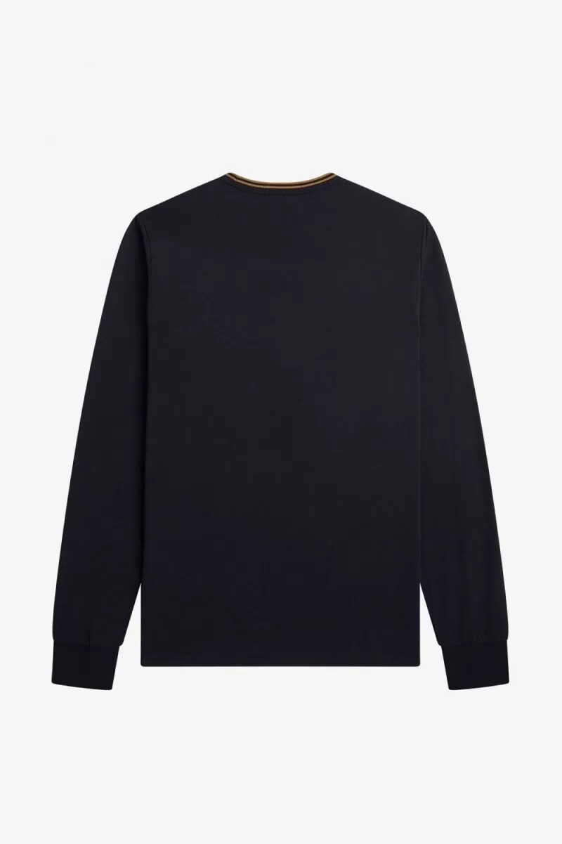 fred perry twin tipped herr t-shirt marinblå mörk kaffe