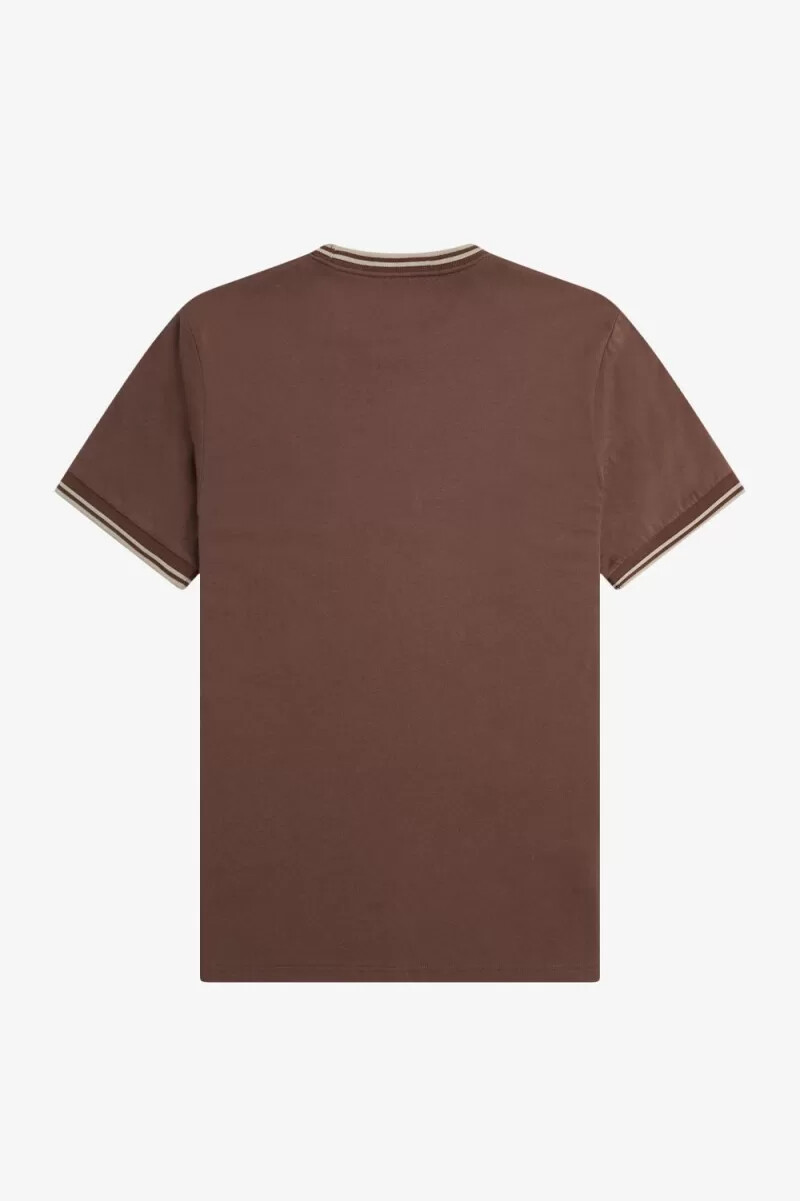 fred perry twin tipped herr t-shirt mörkröd varm grå