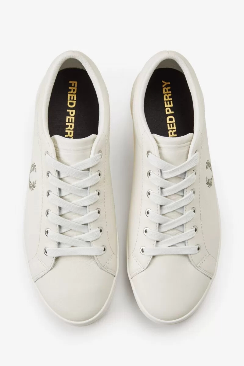 fred perry baseline herr tennisskor elfenben varm grå