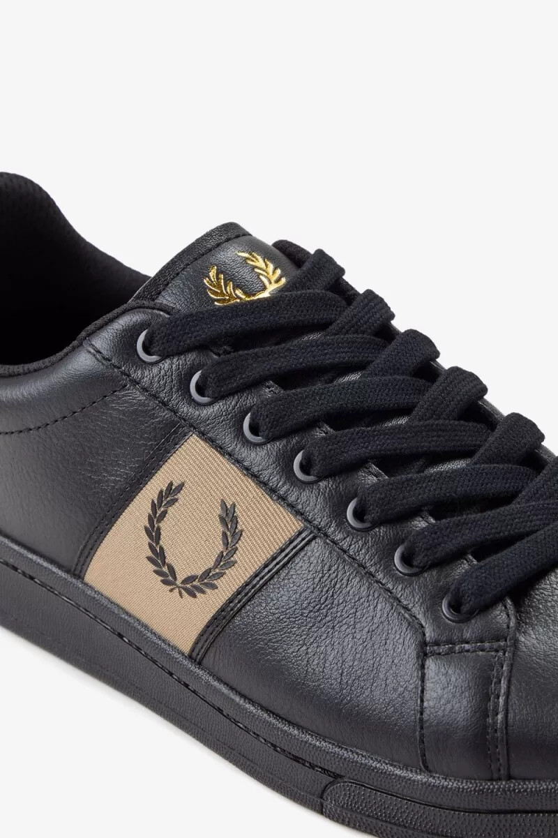 fred perry b721 herr tennisskor svart grön