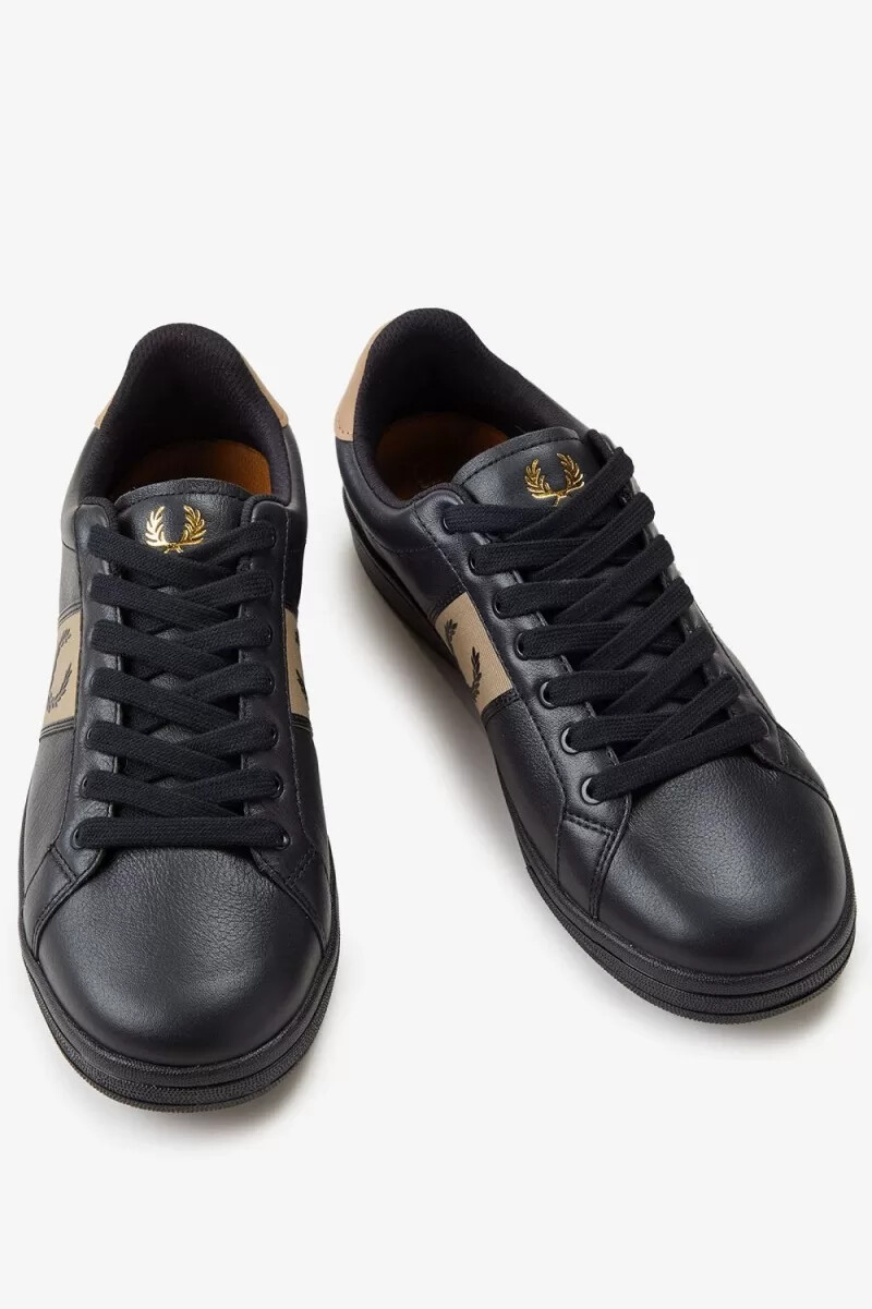 fred perry b721 herr tennisskor svart grön