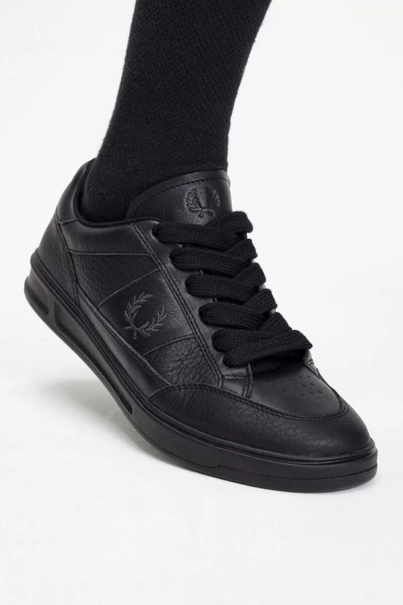fred perry b440 herr tennisskor svarta ankargrå