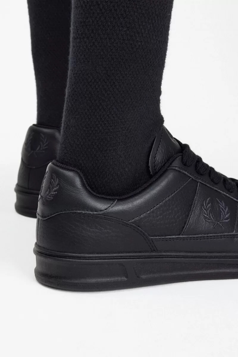 fred perry b440 herr tennisskor svarta ankargrå