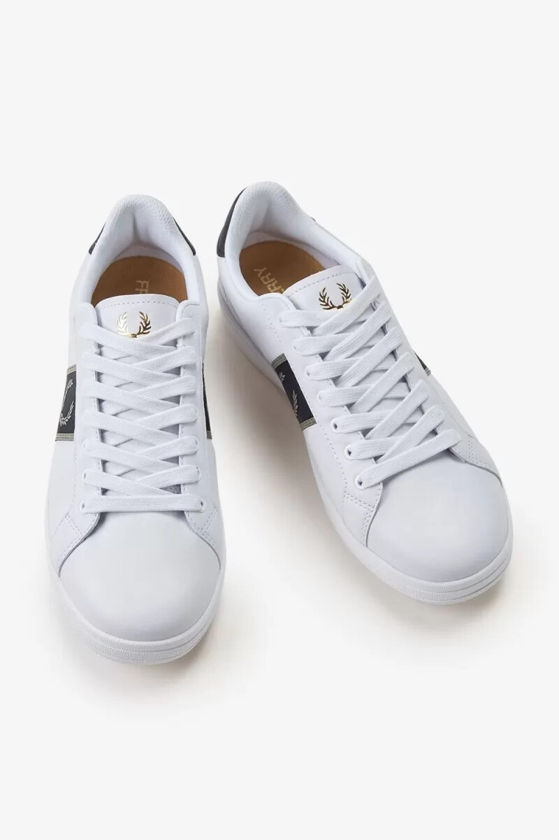 fred perry b721 herr tennisskor vita varmgrå