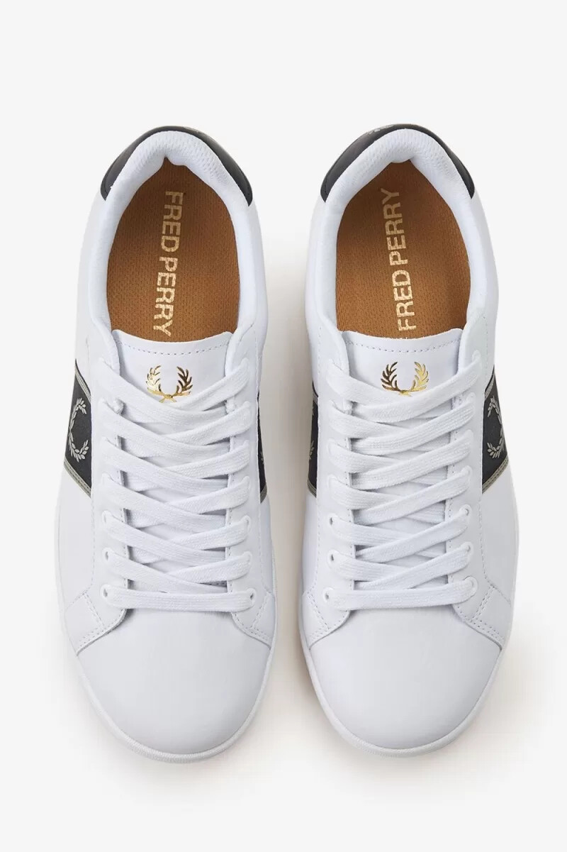 fred perry b721 herr tennisskor vita varmgrå