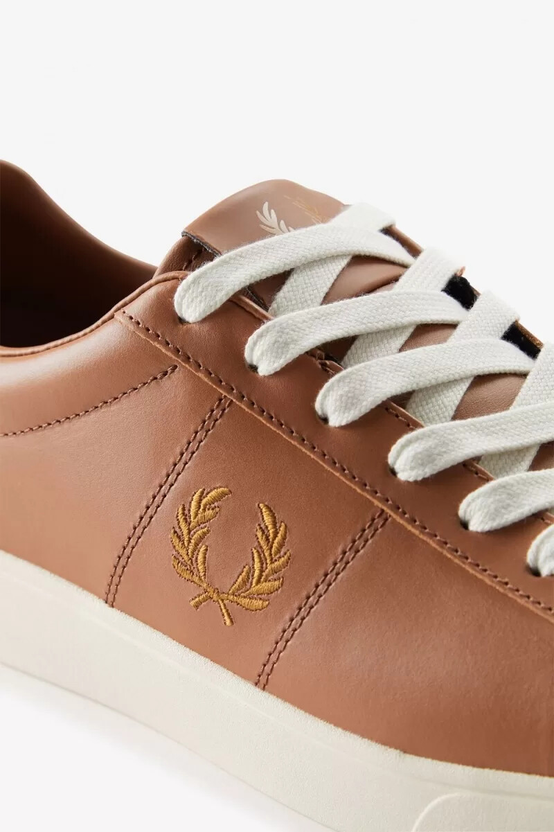 fred perry spencer herrtennisskor mörkbruna mörkkaffe