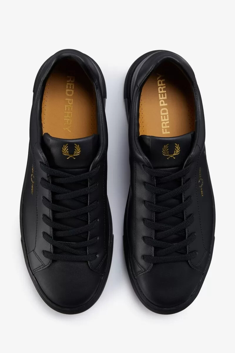 fred perry b71 herr tennisskor svarta guld