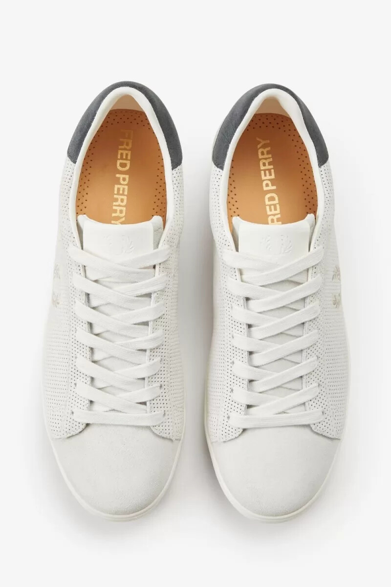 fred perry spencer herrtennisskor snövita havregryn
