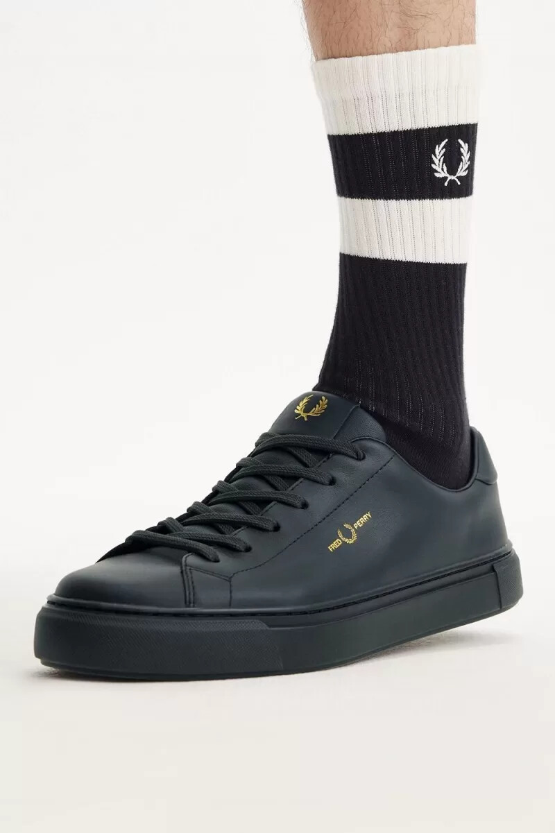 fred perry b71 herr tennisskor nattgrön guld