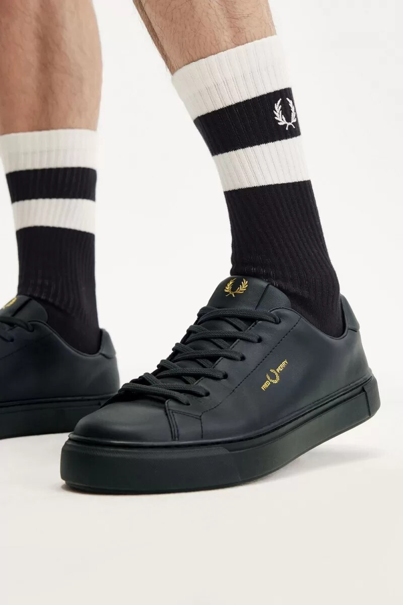 fred perry b71 herr tennisskor nattgrön guld