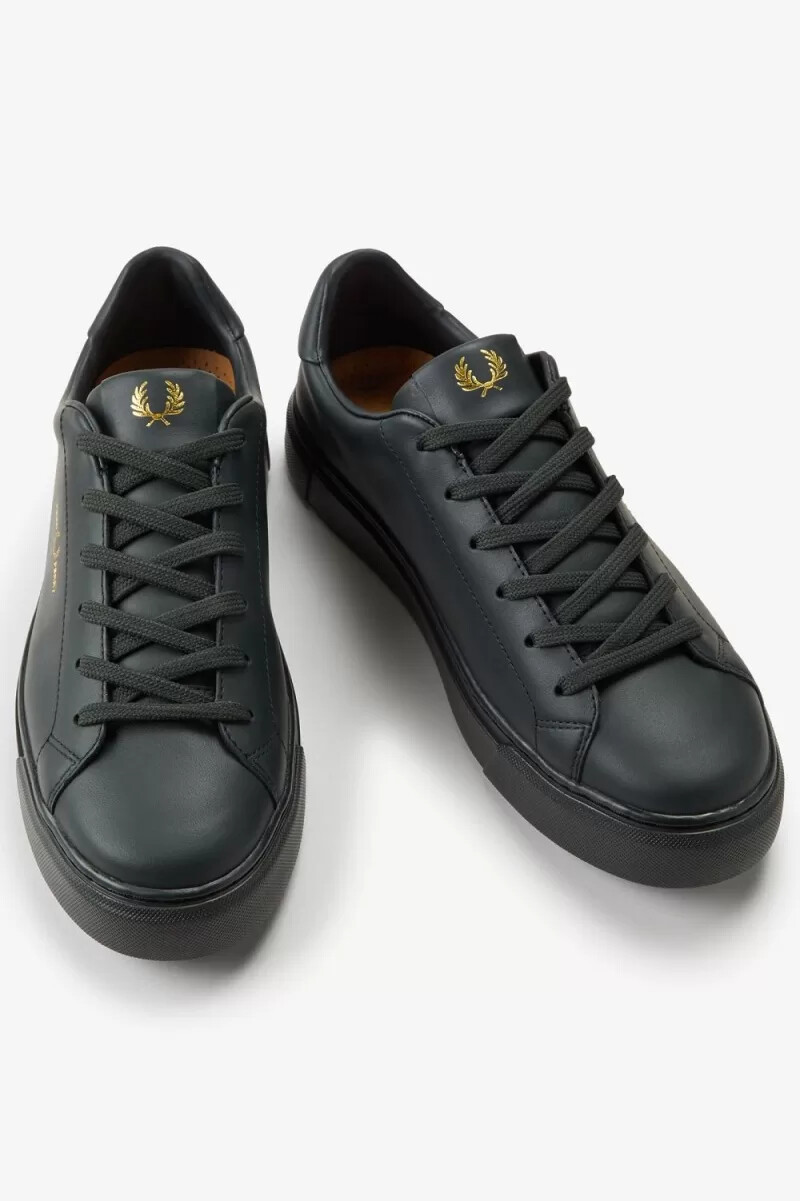 fred perry b71 herr tennisskor nattgrön guld