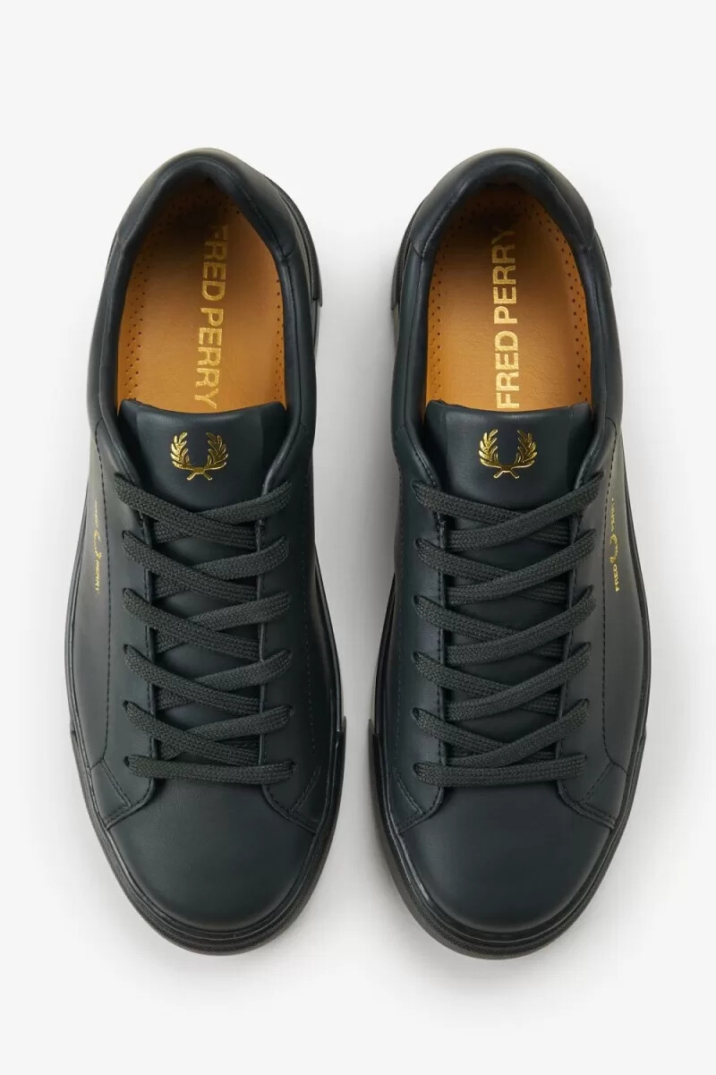 fred perry b71 herr tennisskor nattgrön guld