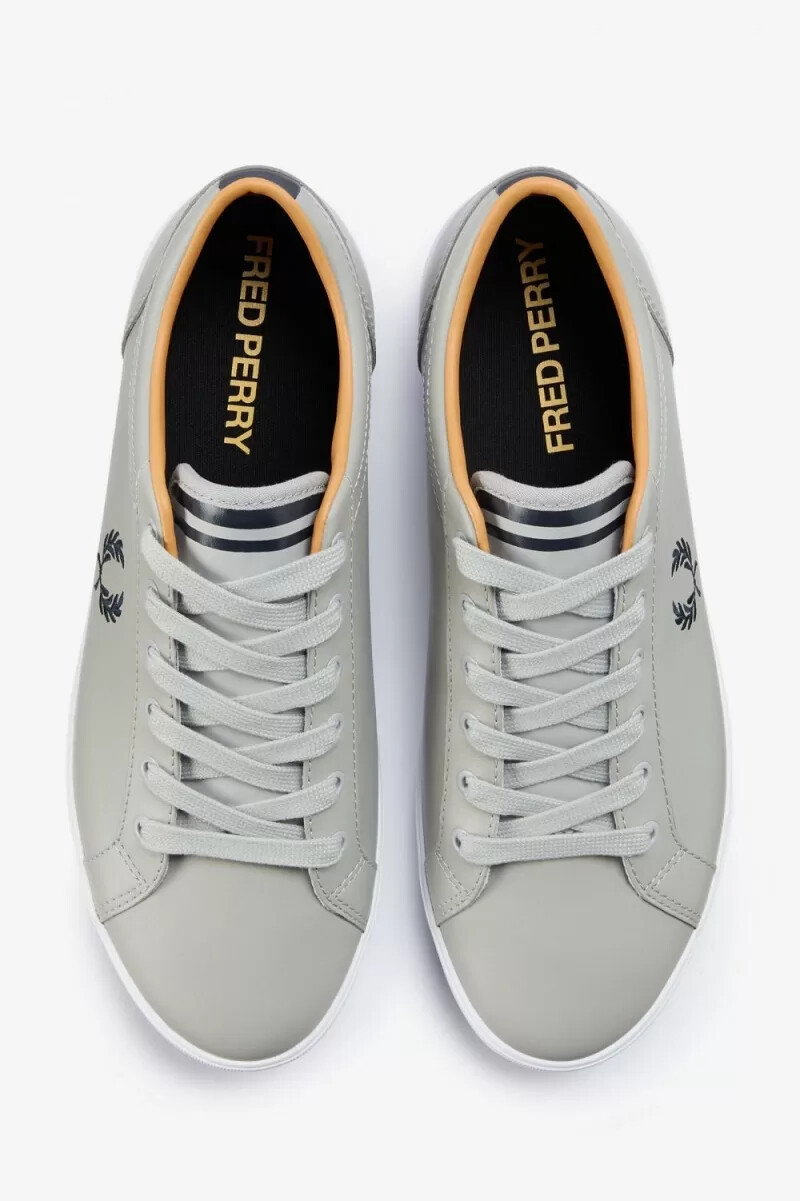 fred perry baseline herr tennisskor grå marinblå