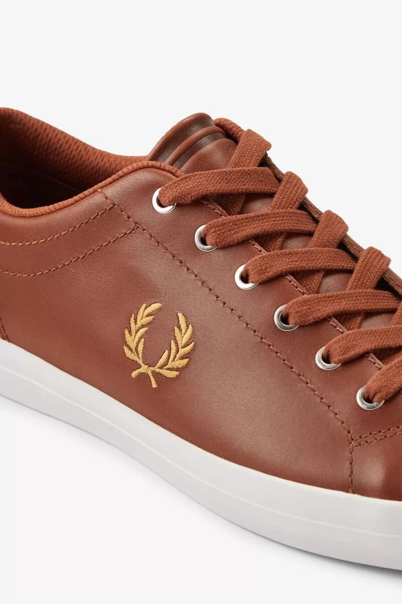 fred perry baseline herr tennisskor bruna