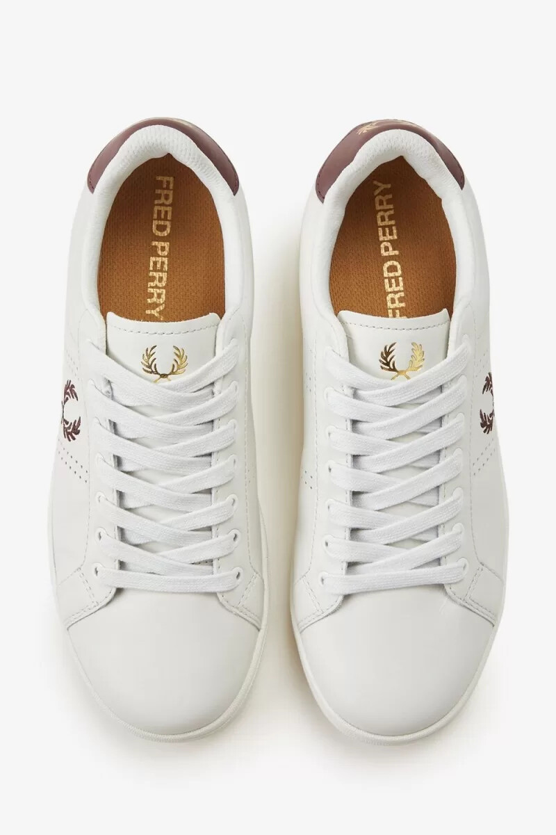 fred perry b721 herr tennisskor elfenben mörkröd