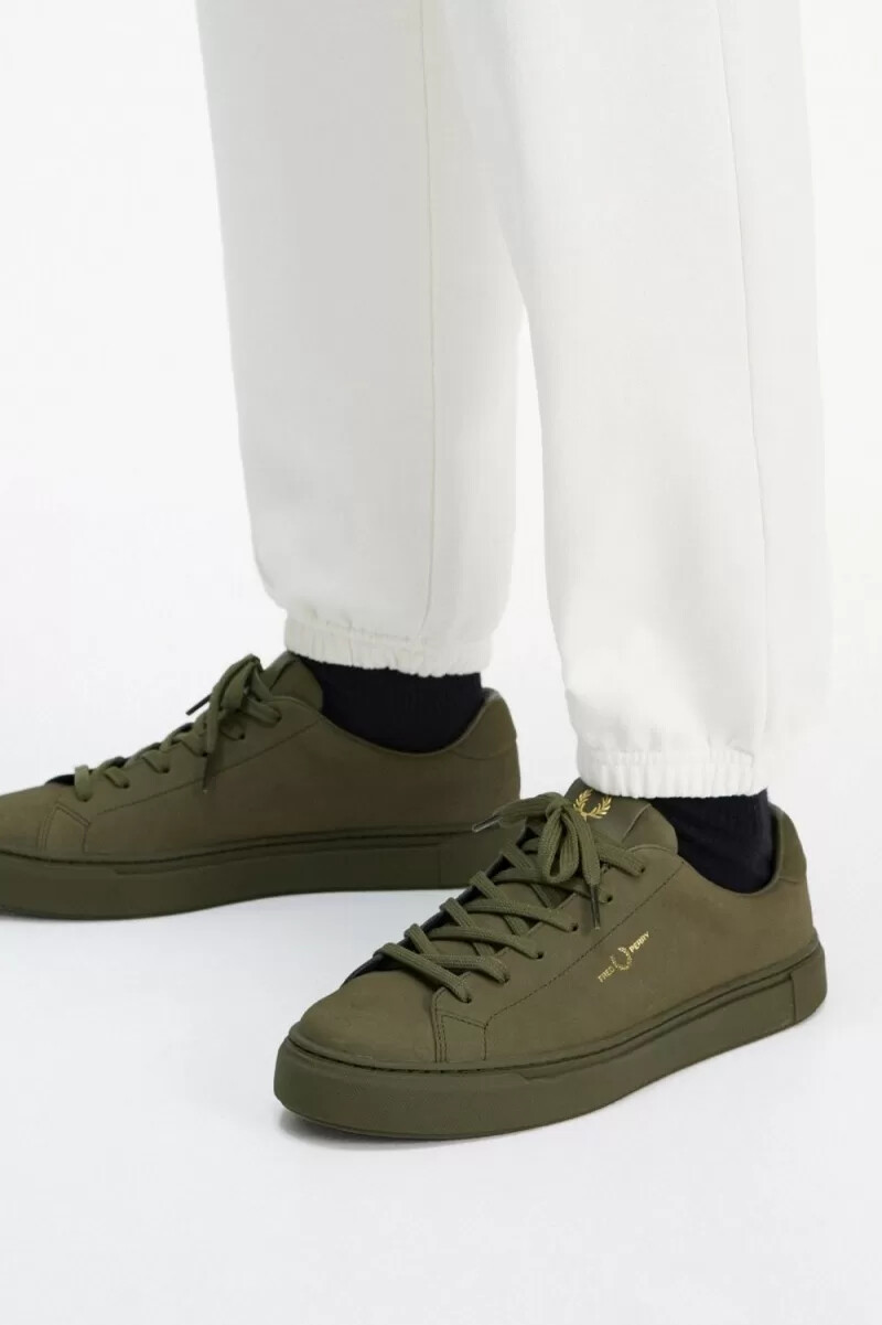 fred perry b71 herr tennisskor uniform grön guld