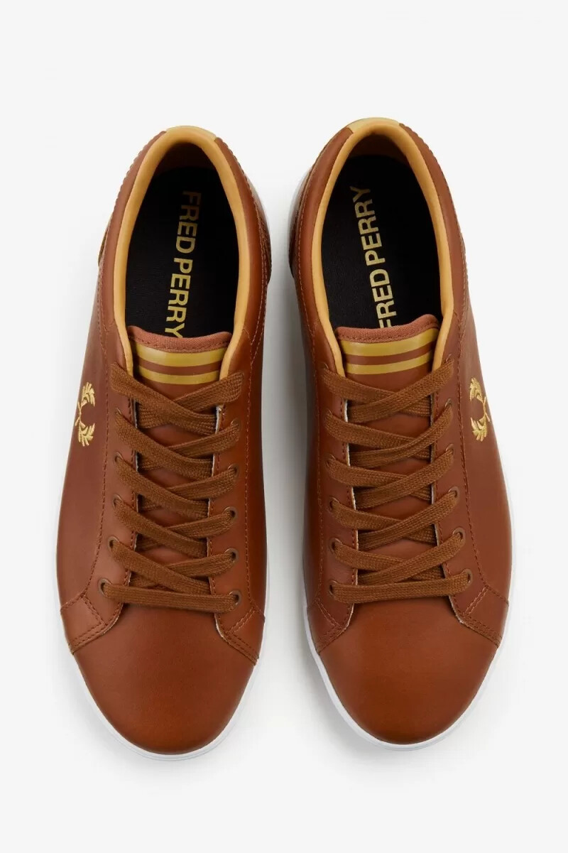 fred perry baseline herr tennisskor bruna