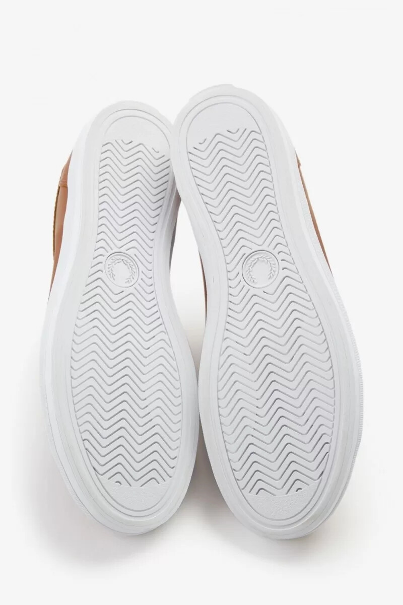 fred perry baseline herr tennisskor bruna