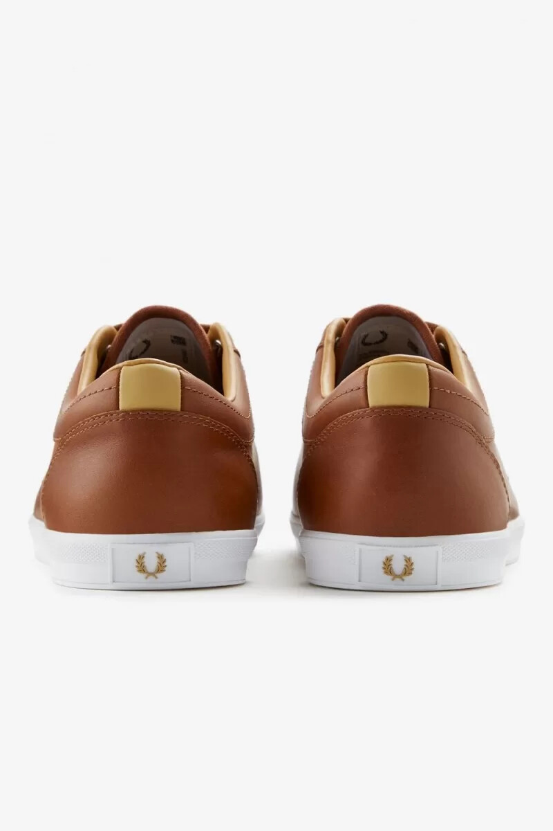 fred perry baseline herr tennisskor bruna