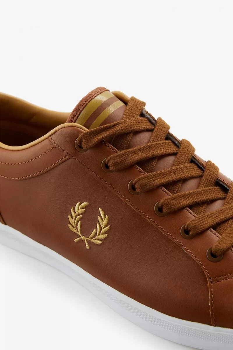 fred perry baseline herr tennisskor bruna